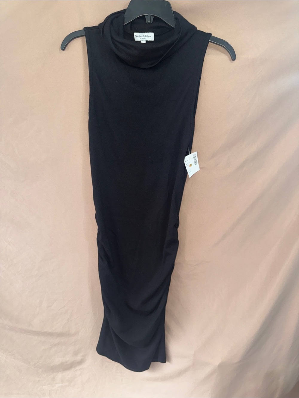 NWT Women’s Medium Michael Stars Black Crewneck Sleeveless Knit Midi Dress